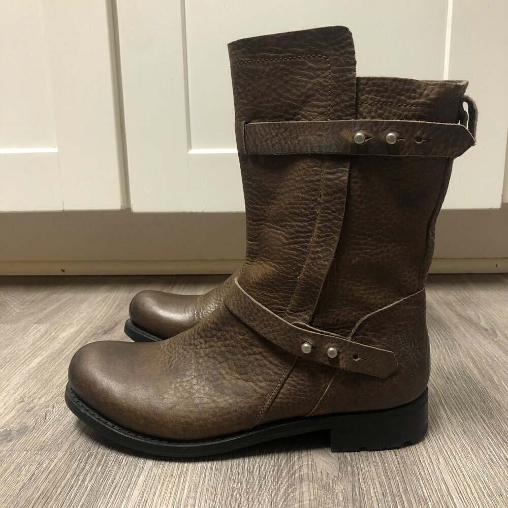 Blackstone USA Footwear Women's Size EU 39 Gull Boots Brown Leather Combat Moto